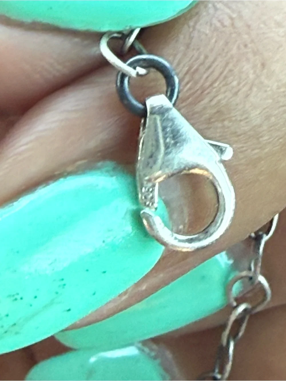 Southwestern Thunderbird Pendant Necklace with Green Stone Sterling 16 “